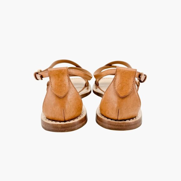 Louis Vuitton South Beach Cross Sandals Size 38.5 US 8.5 Brown Flat LV Leather - Picture 8 of 15